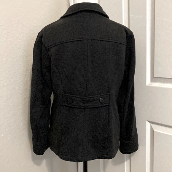 St. John’s Bay Black Pea Coat size L - Picture 3 of 7